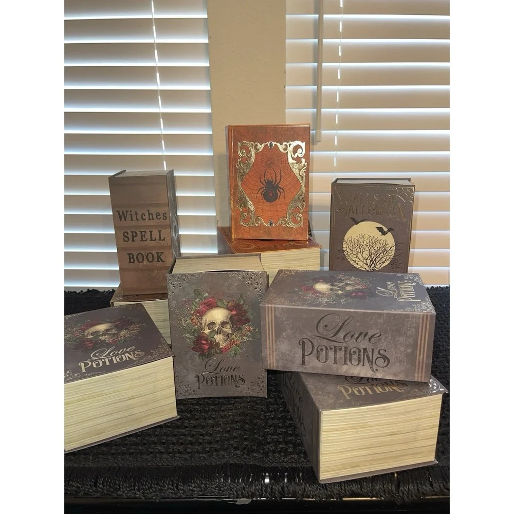 Halloween Storage Gift Boxes Faux Books Decor Witches Spells Potions‎ 2005
